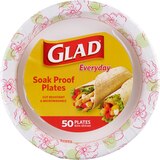 Glad 8.5 Inch Paper Plates, Pink Flower, 50 ct, thumbnail image