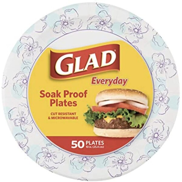 Glad Disposable Paper Plates, 50 CT