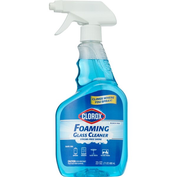 Clorox Foaming Glass Cleaner Trigger Spray, 23 OZ