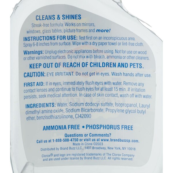 Clorox Foaming Glass Cleaner Trigger Spray, 23 OZ