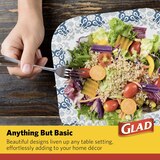 Glad 10 Inch Square Soak Proof Disposable Paper Plates, Victorian Print Pattern, Blue, 50 CT, thumbnail image