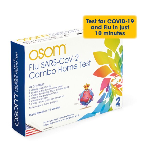 OSOM Flu SARS-CoV-2 Combo Home Test, 2 CT