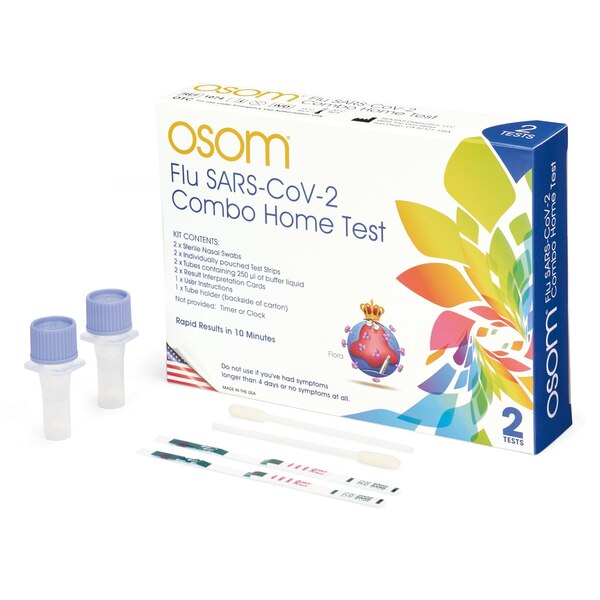 OSOM Flu SARS-CoV-2 Combo Home Test, 2 CT