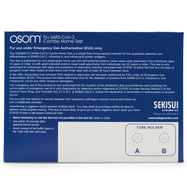 OSOM Flu SARS-CoV-2 Combo Home Test, 2 CT