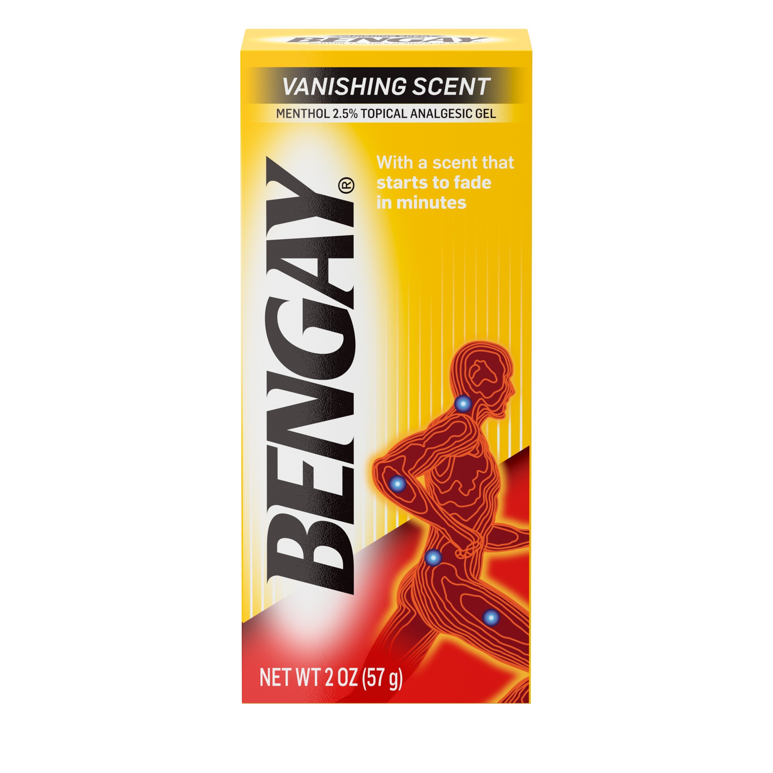Bengay Vanishing Scent Non-Greasy Pain Relief Gel, 2 OZ