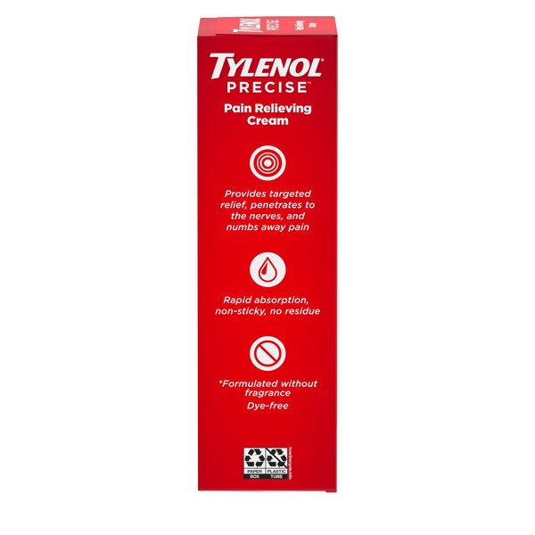 Tylenol Precise - Crema con lidocaína al 4% para aliviar dolores, máxima potencia, 4 oz