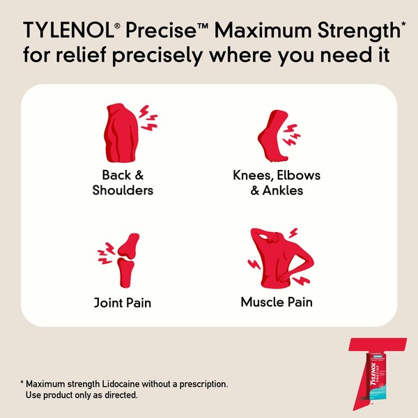 Tylenol Precise Cooling Pain Relieving Cream, Lidocaine & Menthol, 4 OZ