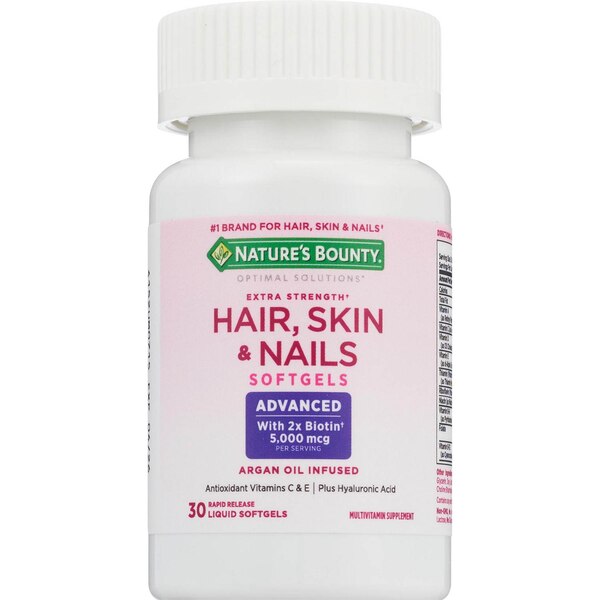 Nature's Bounty Extra Strength Hair, Skin & Nails Rapid Release Softgels, 30 CT