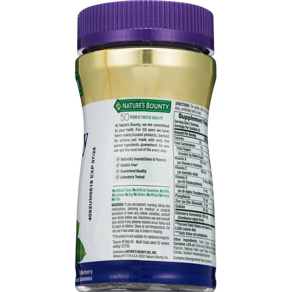 Nature's Bounty ElderberryGummies, 40 CT
