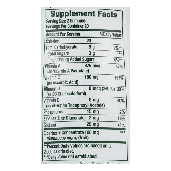 Nature's Bounty ElderberryGummies, 40 CT
