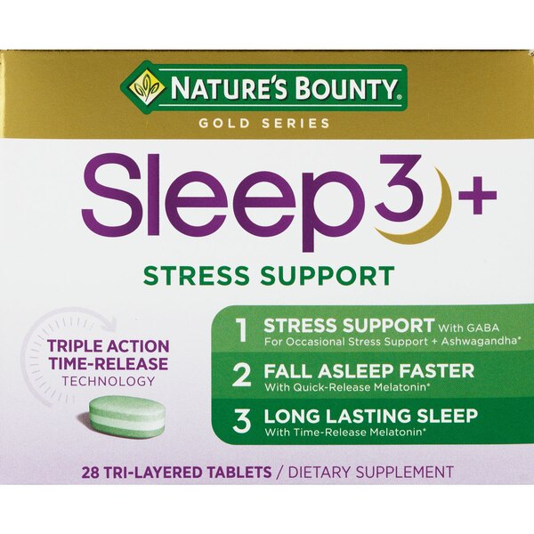 Nature's Bounty Sleep3 + Stress Support Tri-Layer Tablets, 28 CT