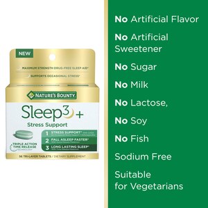 Nature's Bounty Sleep3 Stress Support Tri-Layered Tablets, 56 CT