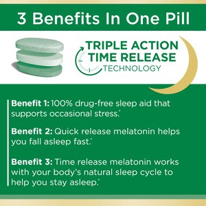 Nature's Bounty Sleep3 Stress Support Tri-Layered Tablets, 56 CT