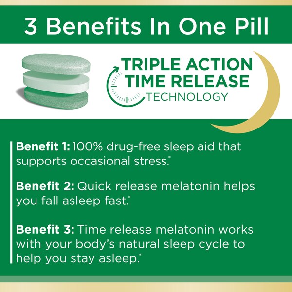 Nature's Bounty Sleep3 Stress Support Tri-Layered Tablets, 56 CT