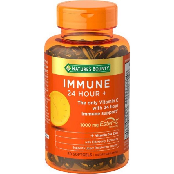 Nature's Bounty Immune 24 Hour +  1000mg Softgels, 50 CT