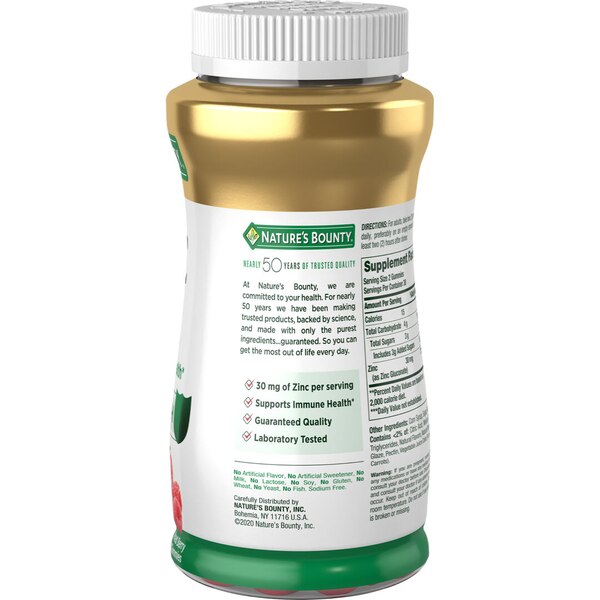 Nature's Bounty Zinc Immune Support Gummies, 30 mg, 70 CT
