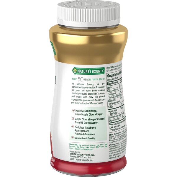 Nature's Bounty Apple Cider Vinegar 500mg Gummies, 60 CT