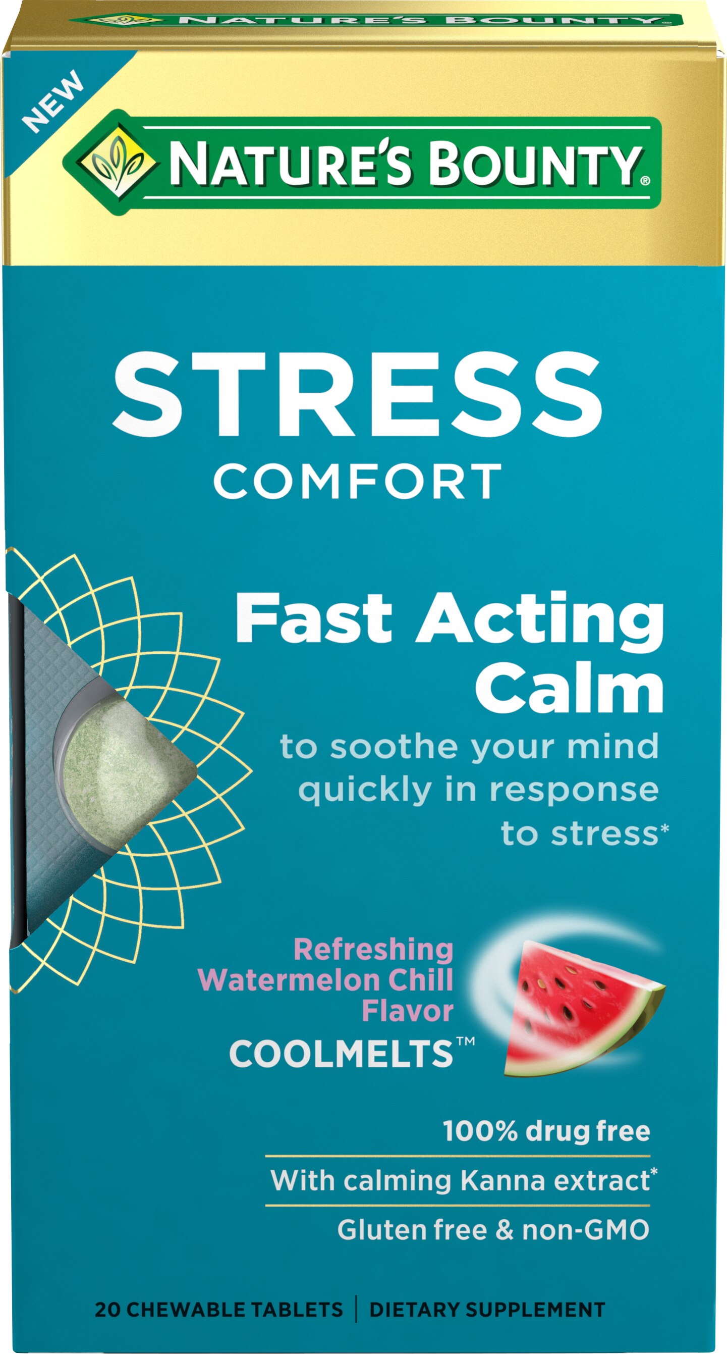 Nature's Bounty Trial Size Stress Comfort Fast Acting Calm Chewable Tablets, 10CT