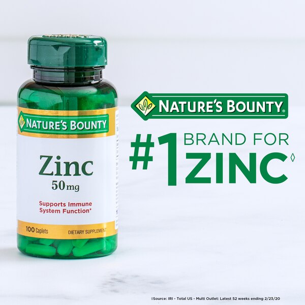 Nature's Bounty Zinc Immune Health Caplets, 50 mg