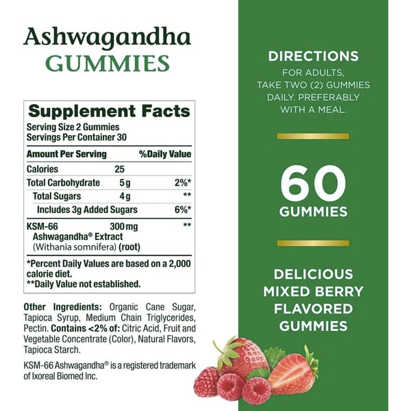 Nature's Bounty Ashwagandha Gummies,  300 mg, 60 CT