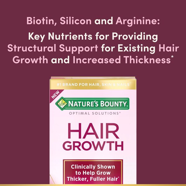 Nature's Bounty Optimal Solutions Hair Growth Supplement, 30 Capsules