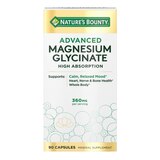 Nature's Bounty Advanced Magnesium Glycinate, 360mg, Muscle & Bone Support, 90 Capsules, thumbnail image