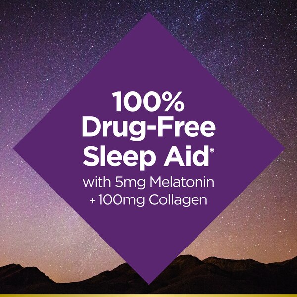 Nature's Bounty Sleep + Collagen, 5mg Melatonin, Berry Flavor, 140 Gummies