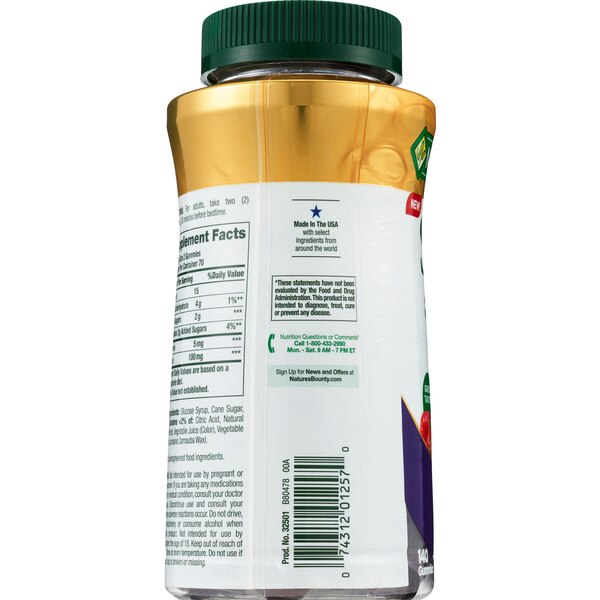 Nature's Bounty Sleep + Collagen, 5mg Melatonin, Berry Flavor, 140 Gummies