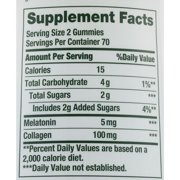 Nature's Bounty Sleep + Collagen, 5mg Melatonin, Berry Flavor, 140 Gummies