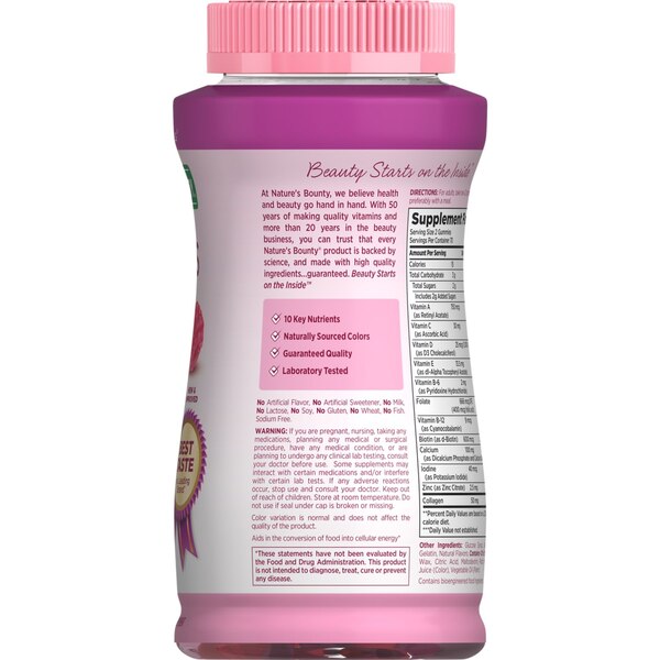 Nature's Bounty Optimal Solutions Women's Multivitamin Gummies, Dietary Supplement, Raspberry Flavor, 140 CT