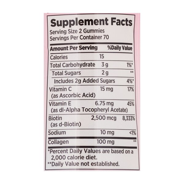 Nature's Bounty Hair Skin and Nails Gummy Vitamins with Biotin and Collagen, 140 CT