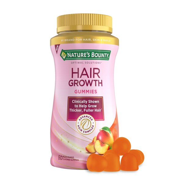 Nature's Bounty Optimal Solutions Hair Growth Gummies, 60 CT