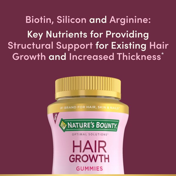 Nature's Bounty Optimal Solutions Hair Growth Gummies, 60 CT