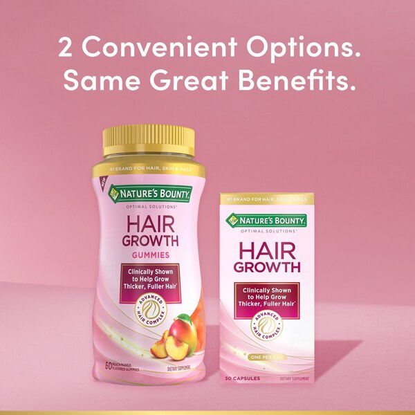 Nature's Bounty Optimal Solutions Hair Growth Gummies, 60 CT