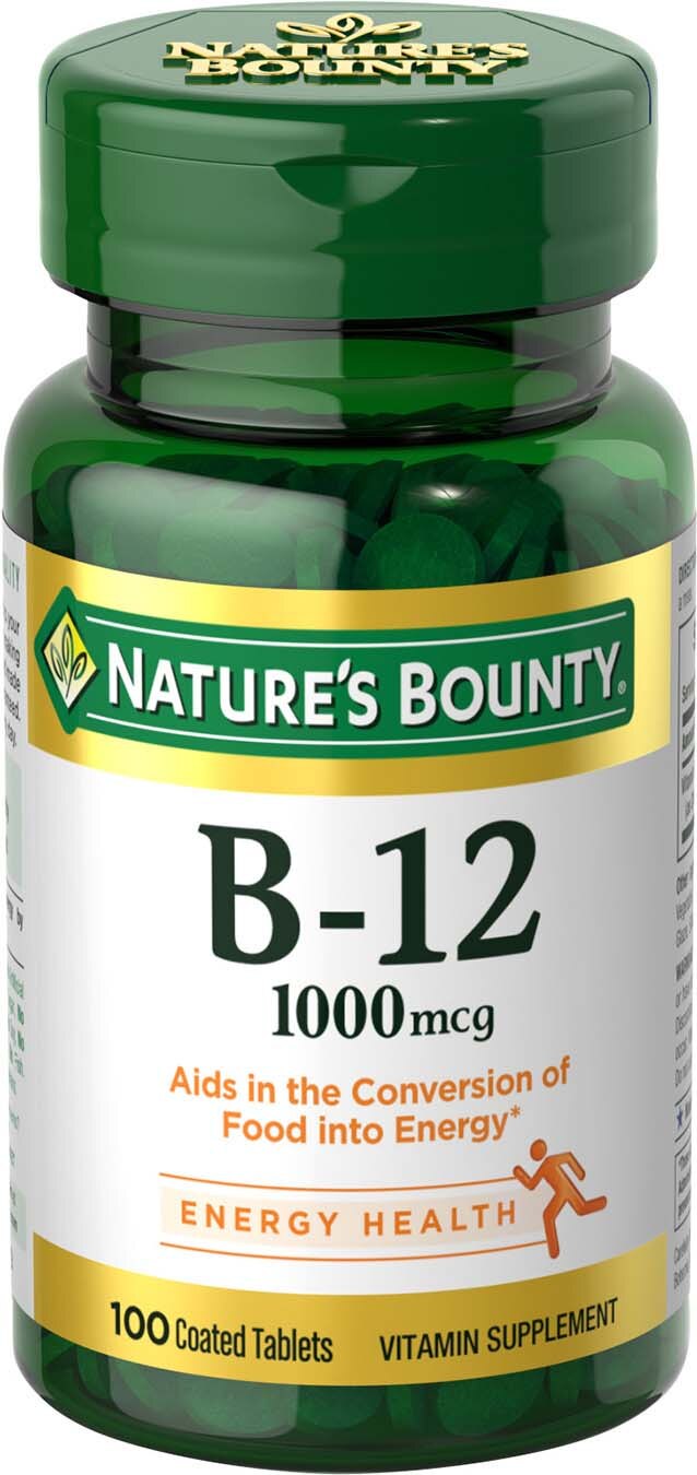 Nature's Bounty - Tabletas de vitamina B-12, 1000 mcg, 100 u.