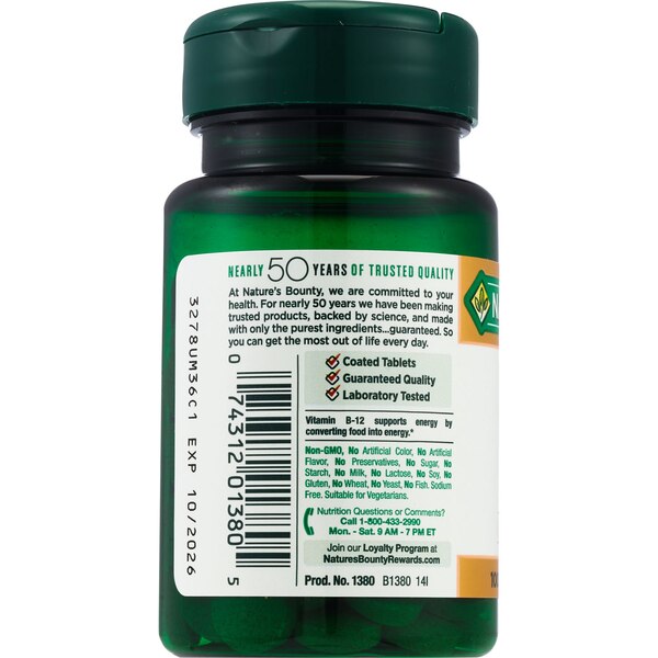 Nature's Bounty Vitamin B-12 Tablets 1000mcg, 100CT