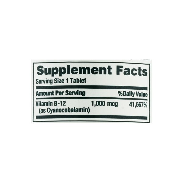 Nature's Bounty Vitamin B-12 Tablets 1000mcg, 100CT