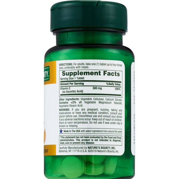 Nature's Bounty Pure Vitamin C Tablets 500mg, 100CT