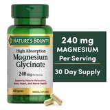 Nature's Bounty Magnesium Glycinate 240mg, Capsules, 60 CT, thumbnail image