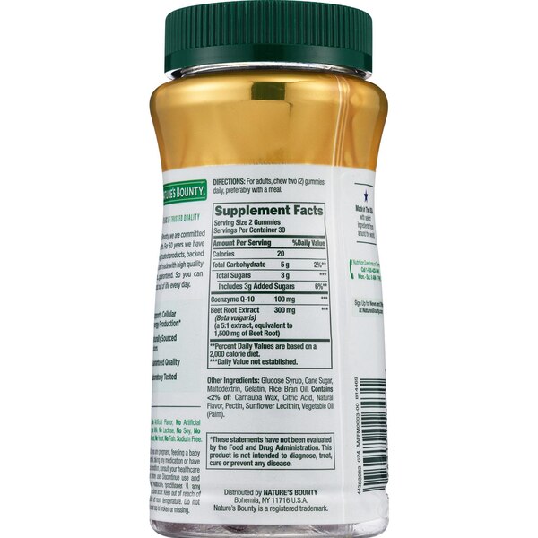 Nature's Bounty Beets Plus COQ10 Gummies, 60 CT