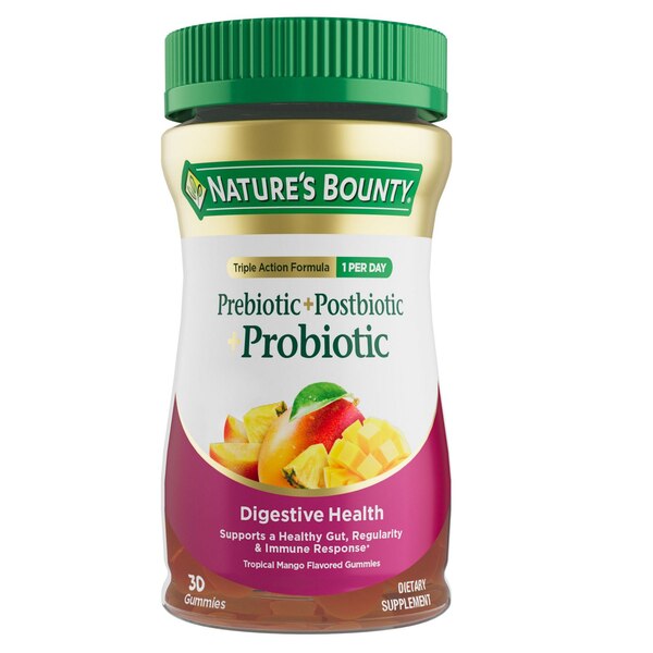 Nature's Bounty Prebiotic + Postbiotic + Probiotic Gummies, 30 CT