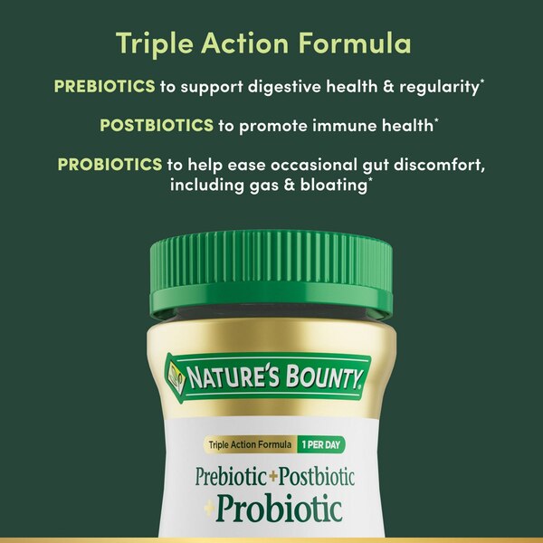 Nature's Bounty Prebiotic + Postbiotic + Probiotic Gummies, 30 CT
