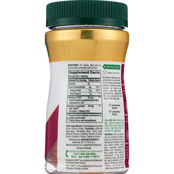 Nature's Bounty Prebiotic + Postbiotic + Probiotic Gummies, 30 CT