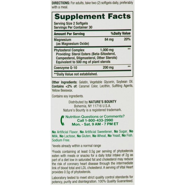 Nature's Bounty Advanced Vital Heart Softgels, 60 CT