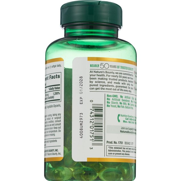 Nature's Bounty Vitamin E Softgels 180mg, 120 CT