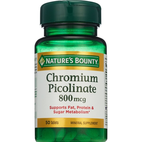 Nature's Bounty Chromium Picolinate Tablets, 800 MCG
