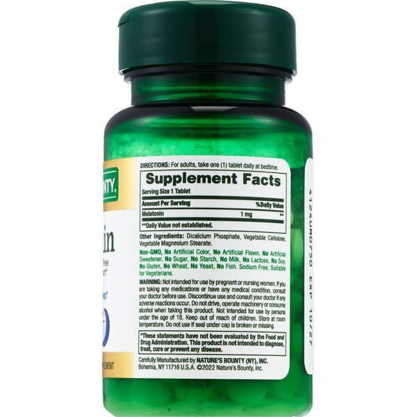 Nature's Bounty Melatonin Tablets 1mg, 180CT
