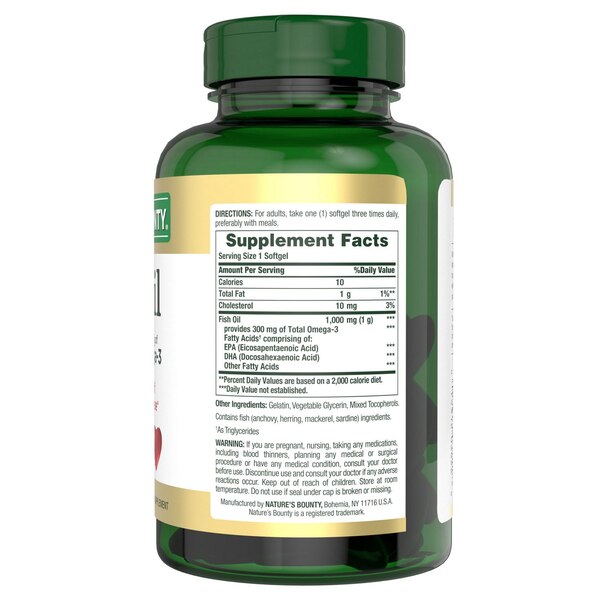 Nature's Bounty - Cápsulas blandas con aceite de pescado, 1000 mg, 145 u.