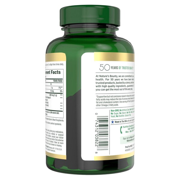 Nature's Bounty - Cápsulas blandas con aceite de pescado, 1000 mg, 145 u.