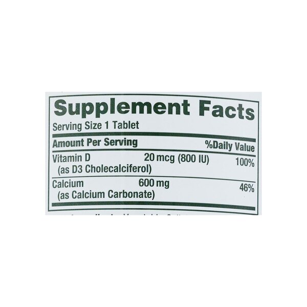 Nature's Bounty Calcium 600 + Vitamin D3 Tablets, 600 Mg, 250 CT